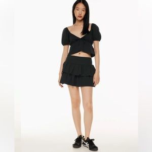 Aritzia Sunday Best Buttercup black Ruffle Mini Skirt